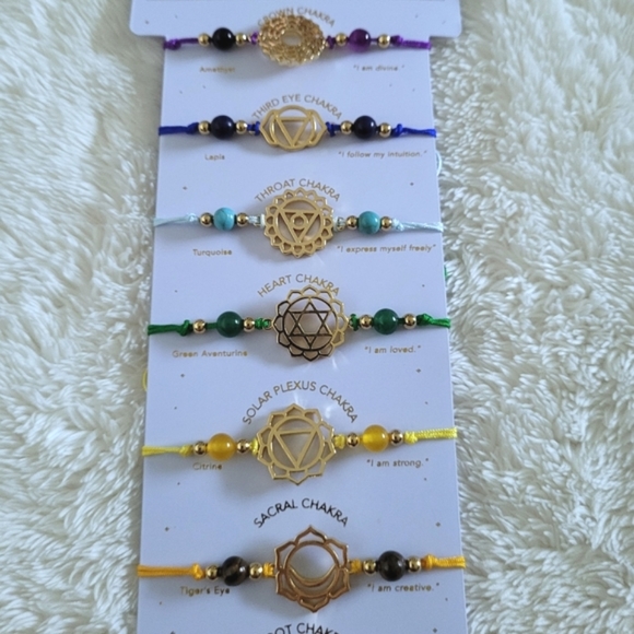 Eye👁️ Candy🍬 Chakra🧘♀️ Stone and Affirmation Bracelet Set - Picture 4 of 16